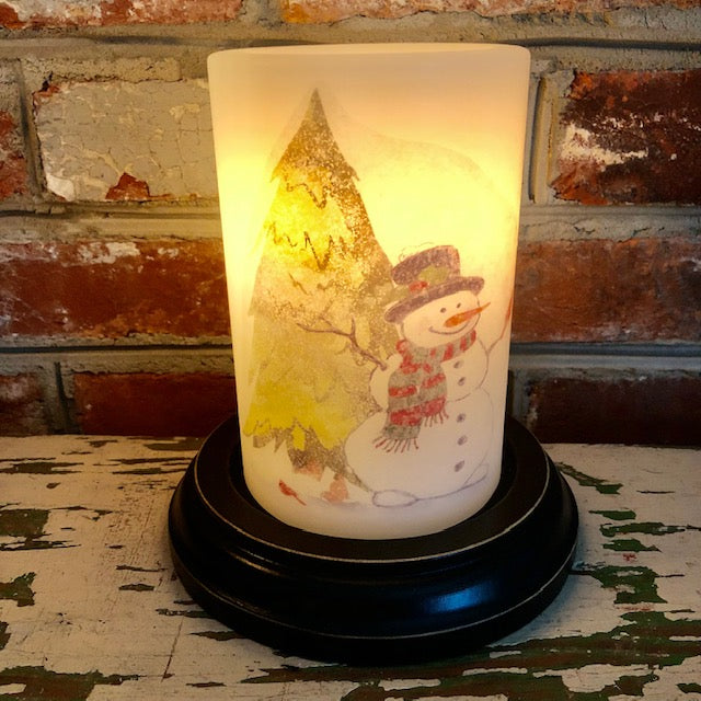 Candle Sleeve -Scarf Snowman