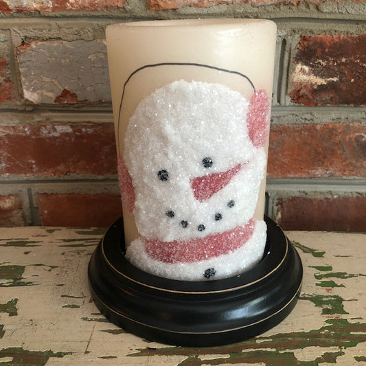 Candle Sleeve - Earmuff Snowman
