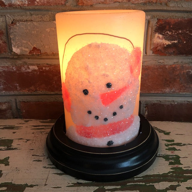 Candle Sleeve - Earmuff Snowman