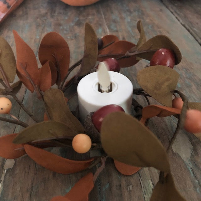 Candle Pan - Wire Pumpkin with Candle Ring