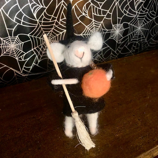 Ornament - Pumpkin Mouse Witch