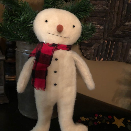 Snowman - Red Plaid Scarf