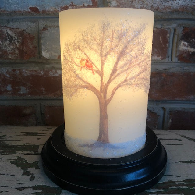 Candle Sleeve - Cardinal Tree