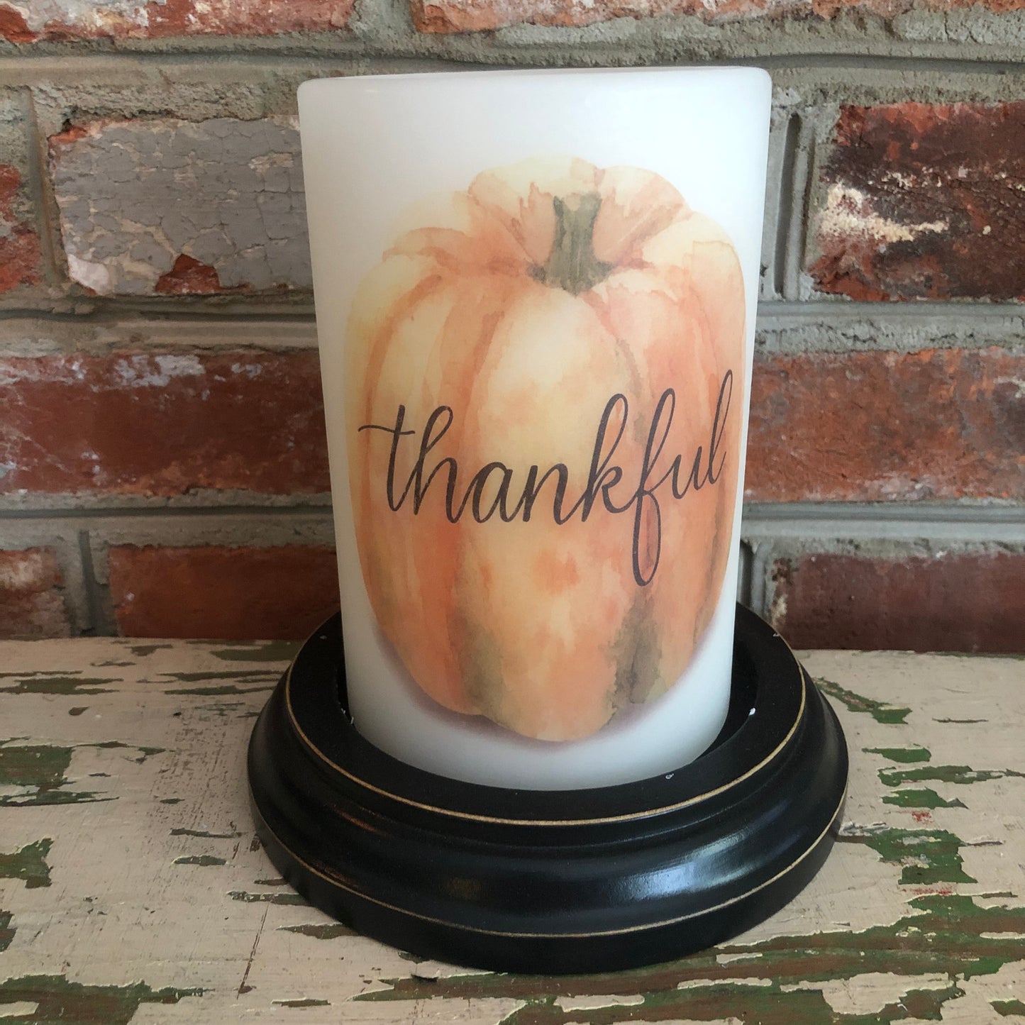 Candle Sleeve - Thankful Pumpkin