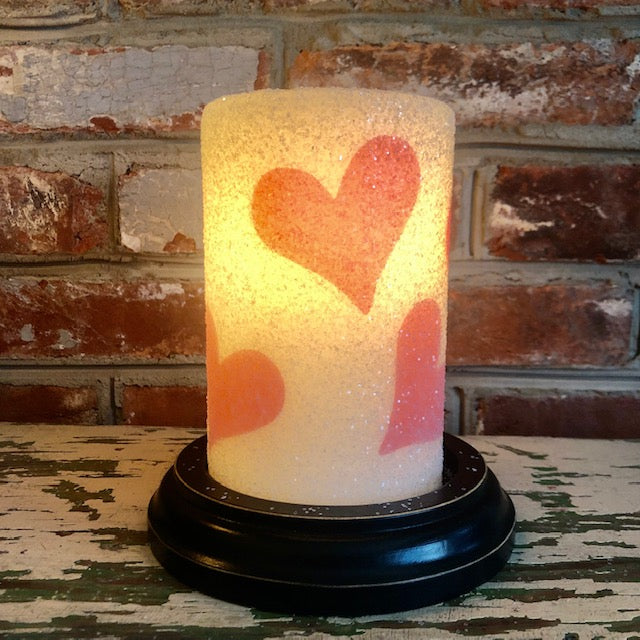 Candle Sleeve - Pink Hearts