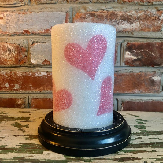 Candle Sleeve - Pink Hearts