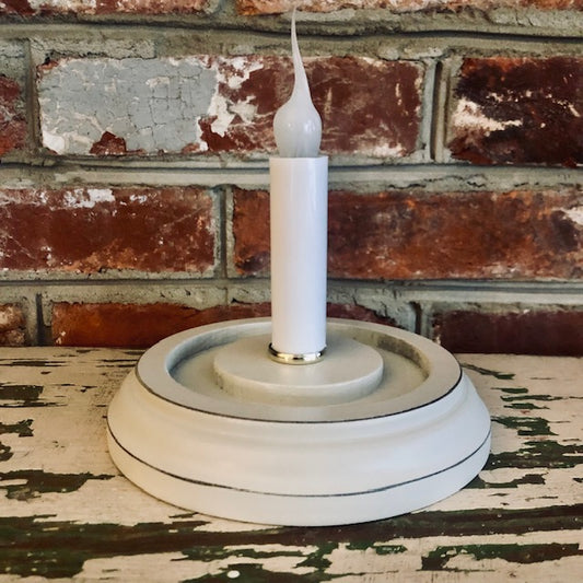Candle Sleeve Base - Flat Round - Creamy White or Black
